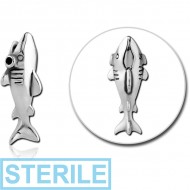 STERILE SURGICAL STEEL ATTACHMENT FOR BALL CLOSURE RING - SHARK PIERCING