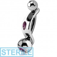 STERILE SURGICAL STEEL JEWELLED INTIMATE SHIELD NAVEL BANANA PIERCING