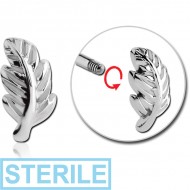STERILE SURGICAL STEEL ATTACHMENT FOR 1.6 MM THREADED PIN - LEAF PIERCING