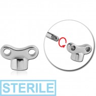 STERILE SURGICAL STEEL ATTACHMENT FOR 1.6 MM THREADED PIN - WIND UP PIERCING