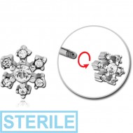 STERILE SURGICAL STEEL ATTACHMENT FOR 1.6 MM THREADED PIN - FLOWER PIERCING