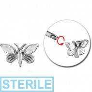 STERILE SURGICAL STEEL ATTACHMENT FOR 1.6 MM THREADED PIN - BUTTERFLY PIERCING