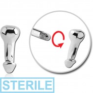 STERILE SURGICAL STEEL ATTACHMENT FOR 1.6 MM THREADED PIN - PENIS PIERCING