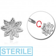 STERILE SURGICAL STEEL ATTACHMENT FOR 1.6 MM THREADED PIN - MARIJUANA LEAF PIERCING
