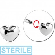 STERILE SURGICAL STEEL ATTACHMENT FOR 1.6 MM THREADED PIN - HEART PIERCING