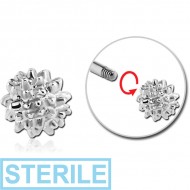 STERILE SURGICAL STEEL ATTACHMENT FOR 1.6 MM THREADED PIN - FLOWER PIERCING