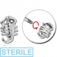 STERILE SURGICAL STEEL ATTACHMENT FOR 1.6 MM THREADED PIN - SCORPION PIERCING