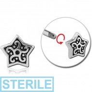 STERILE SURGICAL STEEL ATTACHMENT FOR 1.6 MM THREADED PINS - STAR PIERCING