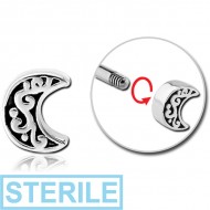 STERILE SURGICAL STEEL ATTACHMENT FOR 1.6MM THREADED PINS - CRESCENT PIERCING