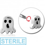 STERILE SURGICAL STEEL ATTACHMENT FOR 1.6 MM THREADED PINS - GHOST PIERCING
