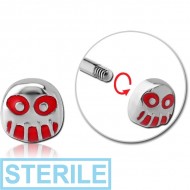 STERILE SURGICAL STEEL ATTACHMENT FOR 1.6 MM THREADED PINS - GHOST PIERCING