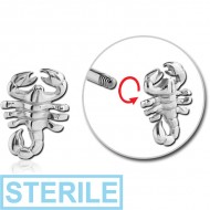 STERILE SURGICAL STEEL ATTACHMENT FOR 1.6 MM THREADED PINS - SCORPION PIERCING