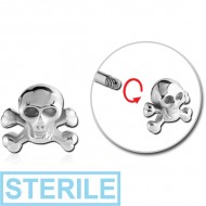 STERILE SURGICAL STEEL ATTACHMENT FOR 1.6 MM THREADED PINS - BONES SKULL PIERCING