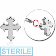 STERILE SURGICAL STEEL ATTACHMENT FOR 1.6 MM THREADED PINS - CROSS PIERCING