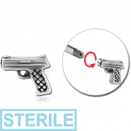 STERILE SURGICAL STEEL ATTACHMENT FOR 1.6 MM THREADED PINS - GUN PIERCING
