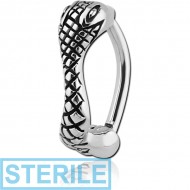 STERILE SURGICAL STEEL BELLY CLICKER - SNAKE PIERCING