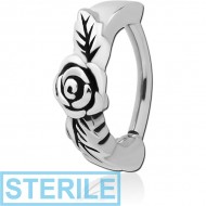 STERILE SURGICAL STEEL BELLY CLICKER - ROSE PIERCING