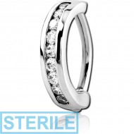 STERILE SURGICAL STEEL JEWELLED BELLY CLICKER PIERCING