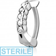 STERILE SURGICAL STEEL JEWELLED BELLY CLICKER PIERCING