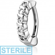 STERILE SURGICAL STEEL JEWELLED BELLY CLICKER PIERCING