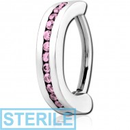 STERILE SURGICAL STEEL JEWELLED BELLY CLICKER PIERCING