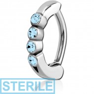 STERILE SURGICAL STEEL JEWELLED BELLY CLICKER PIERCING