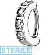 STERILE SURGICAL STEEL JEWELLED BELLY CLICKER PIERCING