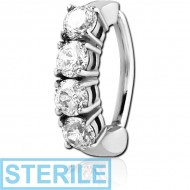 STERILE SURGICAL STEEL JEWELLED BELLY CLICKER PIERCING