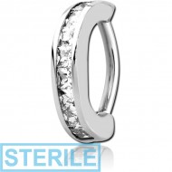 STERILE SURGICAL STEEL JEWELLED BELLY CLICKER PIERCING