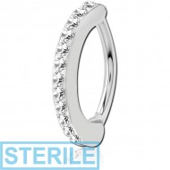 STERILE SURGICAL STEEL CRYSTALINE JEWELLED BELLY CLICKER PIERCING