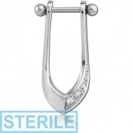 STERILE SURGICAL STEEL JEWELLED CARTLAGE SHIELD - RIGHT PIERCING