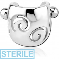 STERILE SURGICAL STEEL CARTILAGE SHIELD - SPIRALS PIERCING