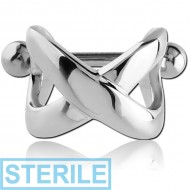 STERILE SURGICAL STEEL CARTILAGE SHIELD - INFINITY PIERCING