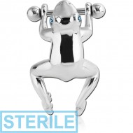 STERILE SURGICAL STEEL JEWELLED CARTILAGE SHIELD PIERCING