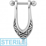STERILE SURGICAL STEEL CARTILAGE SHIELD PIERCING