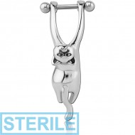 STERILE SURGICAL STEEL CARTILAGE SHIELD PIERCING