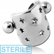 STERILE SURGICAL STEEL CARTLAGE SHIELD - STAR PIERCING