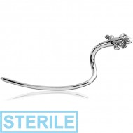 STERILE SURGICAL STEEL EYEBROW - LEZARD LEFT PIERCING
