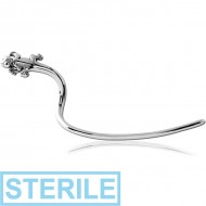 STERILE SURGICAL STEEL EYEBROW - LIZARD RIGHT PIERCING