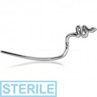 STERILE SURGICAL STEEL EYEBROW - SNAKE LEFT PIERCING