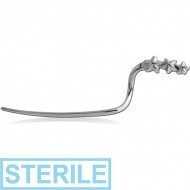 STERILE SURGICAL STEEL EYEBROW - STARS LEFT PIERCING