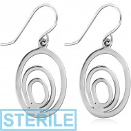 STERILE SURGICAL STEEL EARRINGS PAIR PIERCING
