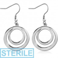 STERILE SURGICAL STEEL EARRINGS PAIR PIERCING