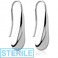STERILE SURGICAL STEEL EARRINGS PAIR - DROP PIERCING
