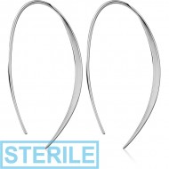 STERILE SURGICAL STEEL EARRINGS PAIR PIERCING