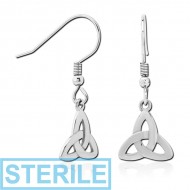 STERILE SURGICAL STEEL EARRINGS PAIR - FANCY TRIANGLE PIERCING