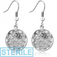 STERILE SURGICAL STEEL EARRINGS PAIR - FILIGREE PIERCING