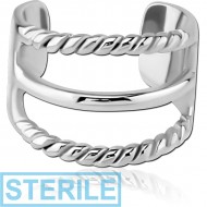 STERILE SURGICAL STEEL EAR CUFF - TWO ROPES PIERCING