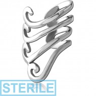 STERILE SURGICAL STEEL EAR CUFF - CURVED LINES PIERCING