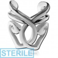 STERILE SURGICAL STEEL EAR CUFF - CURVED LINES PIERCING